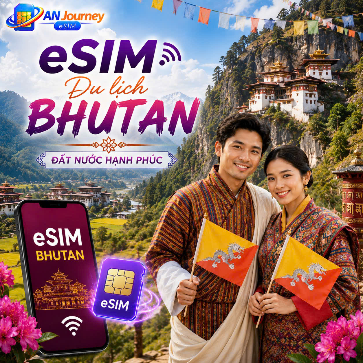 eSIM Du Lịch Bhutan